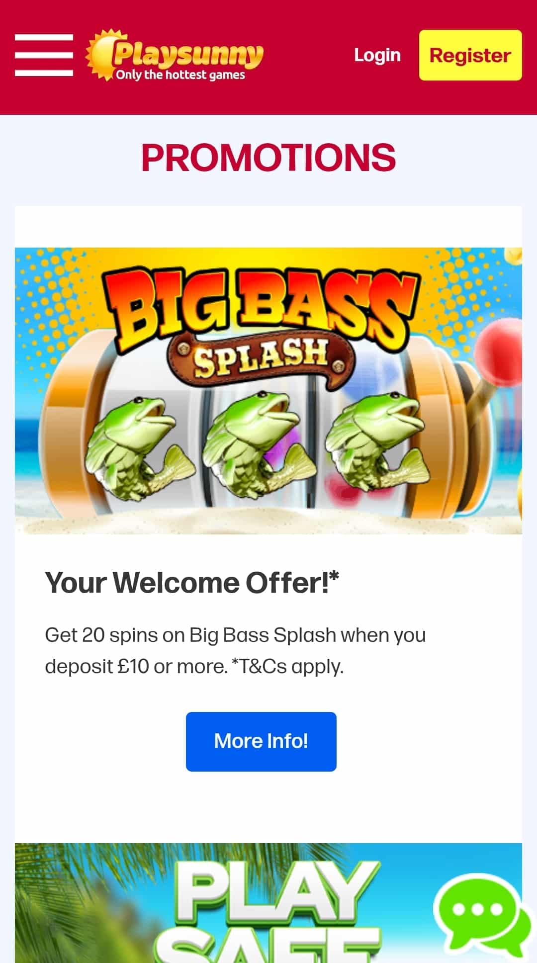 PlaySunny Casino Mobile page 3